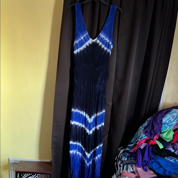Blue Tie-Dye Maxi Dress - Picture 1 of 4